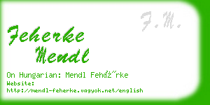 feherke mendl business card